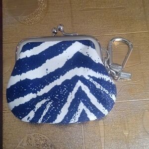Coach zebra coin keeper Keychain pouch